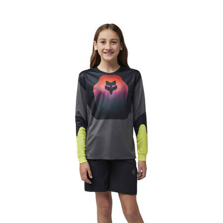 Koszulka Rowerowa Z Długim Rękawem Fox Junior Ranger Revise Black/Pink 